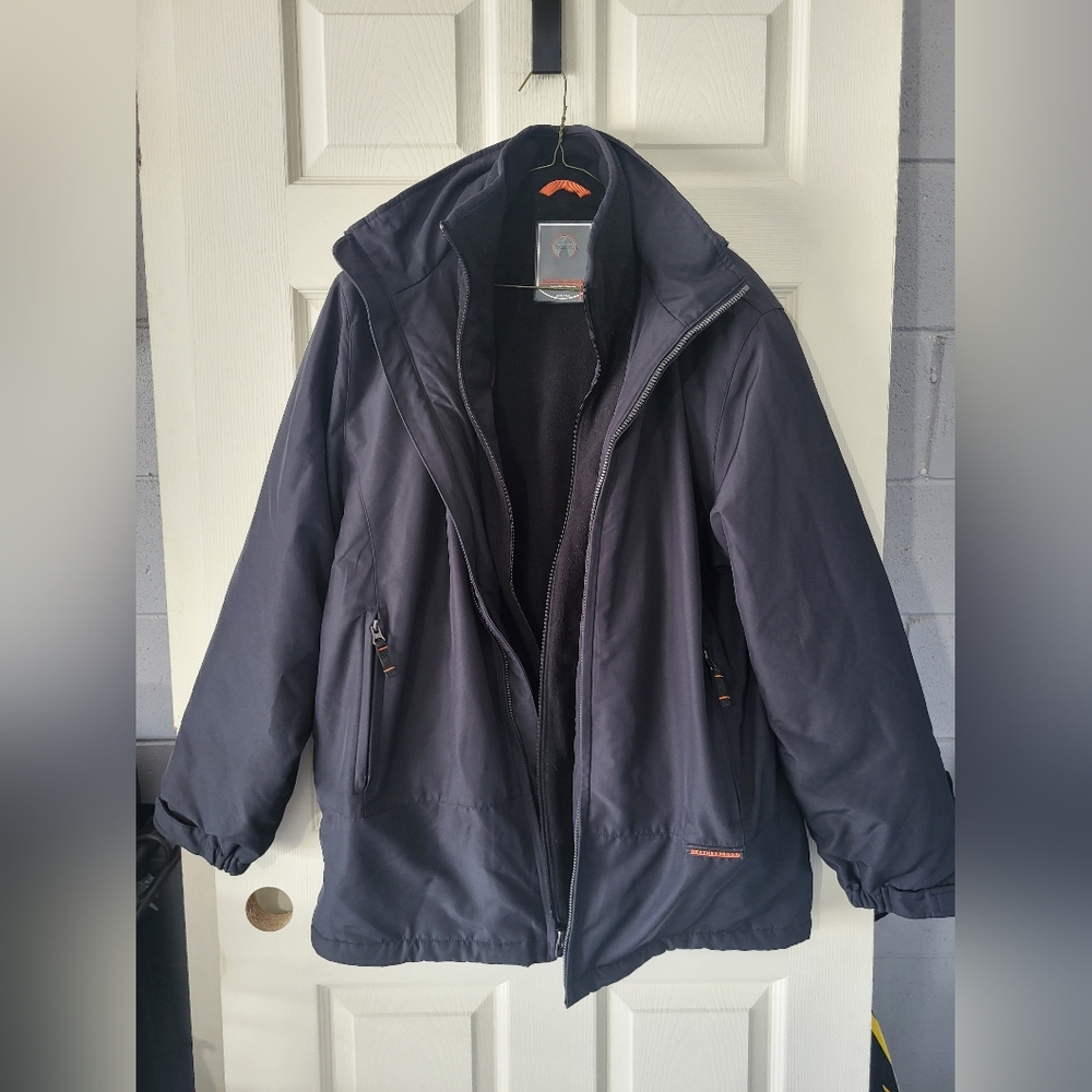 WEATHERPROOF Garment Company Heavy Duty Double Zipped Black Jacket Men Sz M